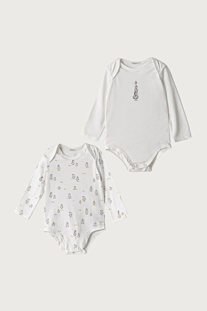 United Colors of Benetton Body dziecięce bawełniane z elastanem 2-pack beżowy 3WGGAB011.W.Reproposal