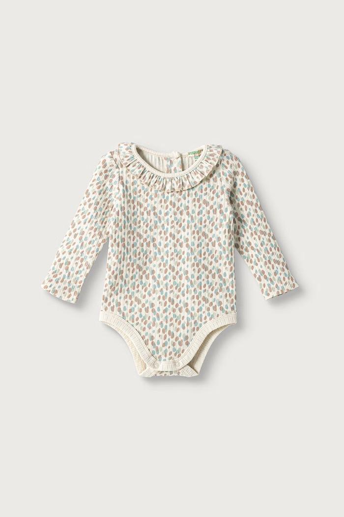 United Colors of Benetton Body za dojenčke z bombažem bež 32DRAB013.W.Seasonal