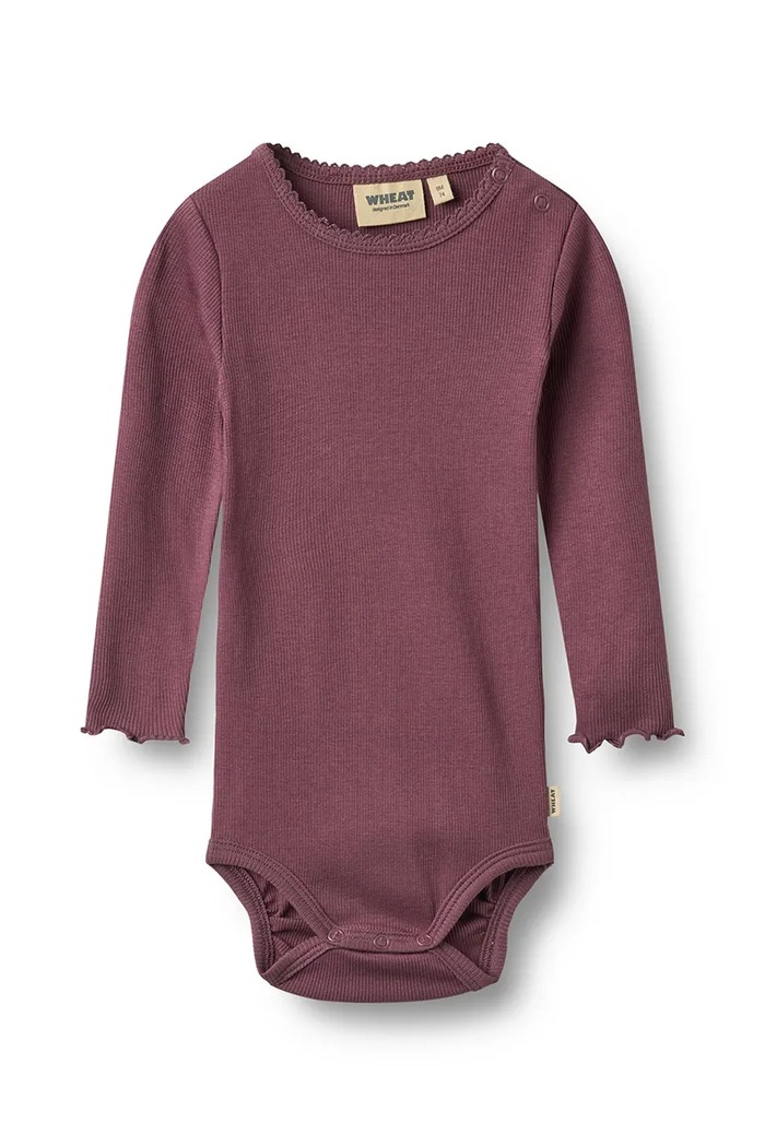 Wheat Body niemowlęce bawełniane z elastanem fioletowy 9186.006.GOTS
