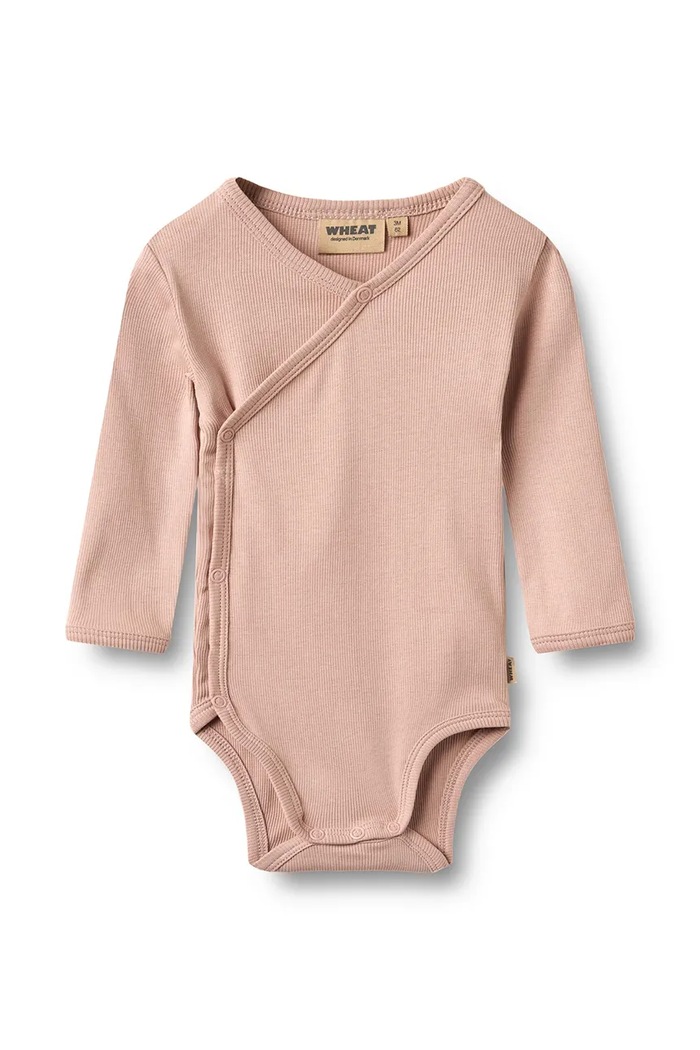 Wheat Body pentru bebeluși din bumbac cu elastan roz 9135.006.GOTS