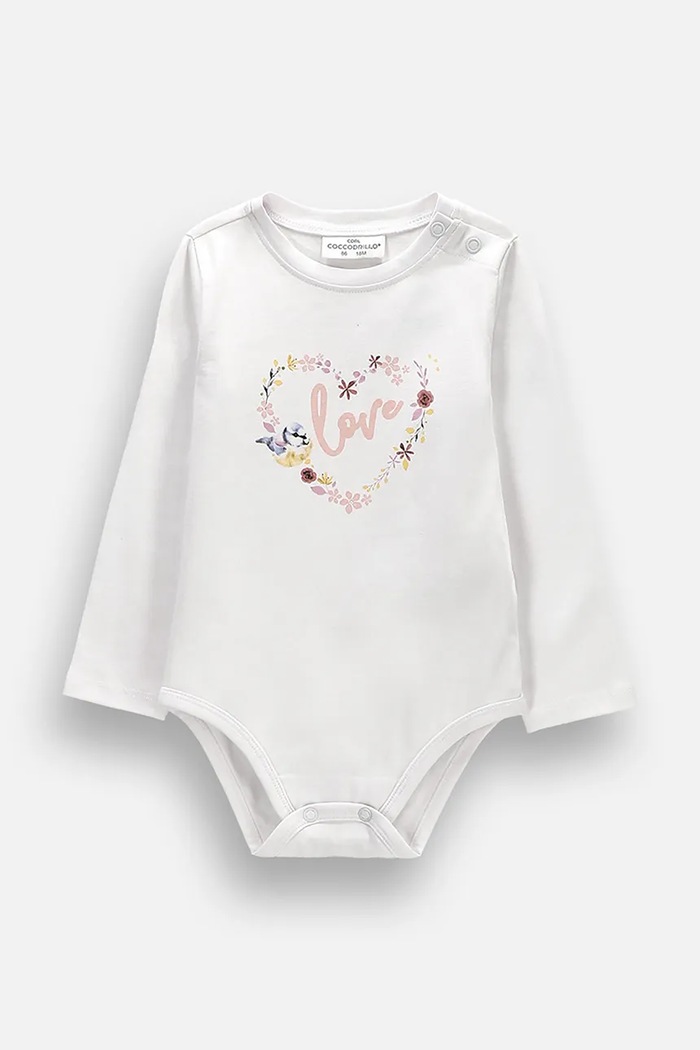 Coccodrillo Body kojenecké bavlněné s elastanem bílá ZC6112103MGN