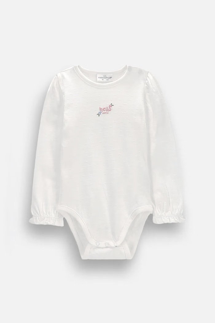 Coccodrillo Body pentru bebeluși din bumbac bej ZC6112101FGN