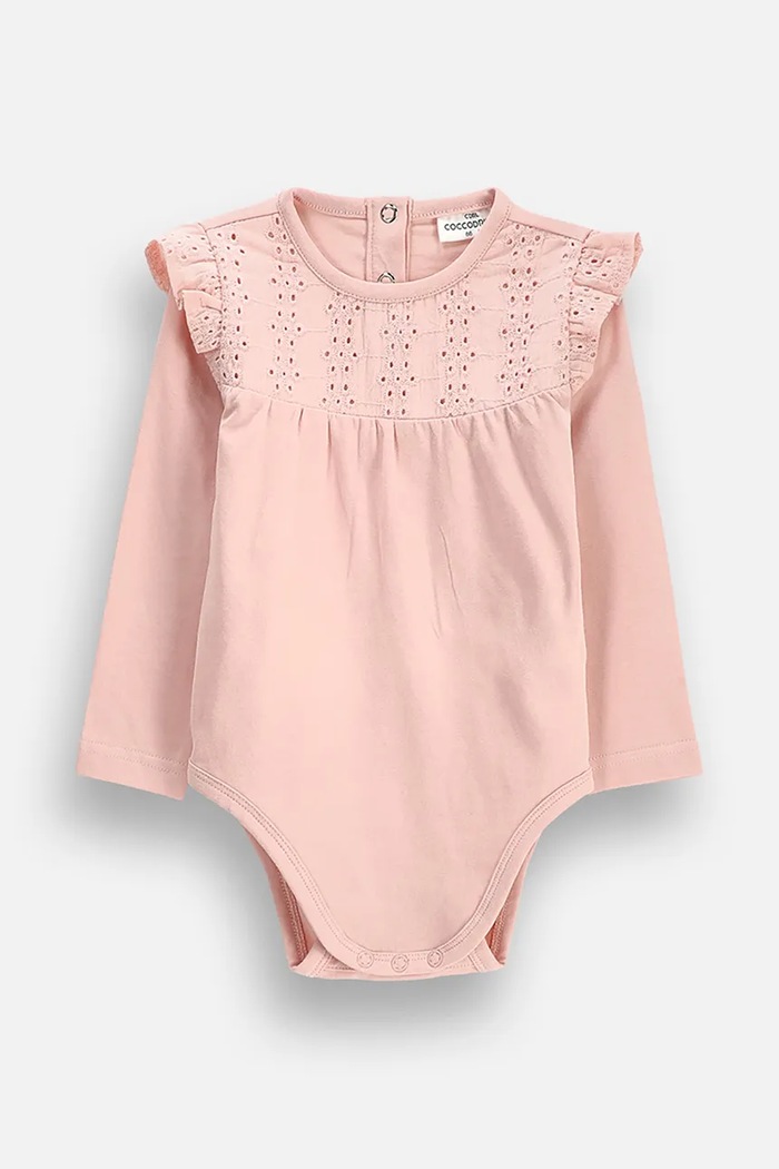 Coccodrillo body kojenecké bavlněné s elastanem růžová ZC6112104MGN