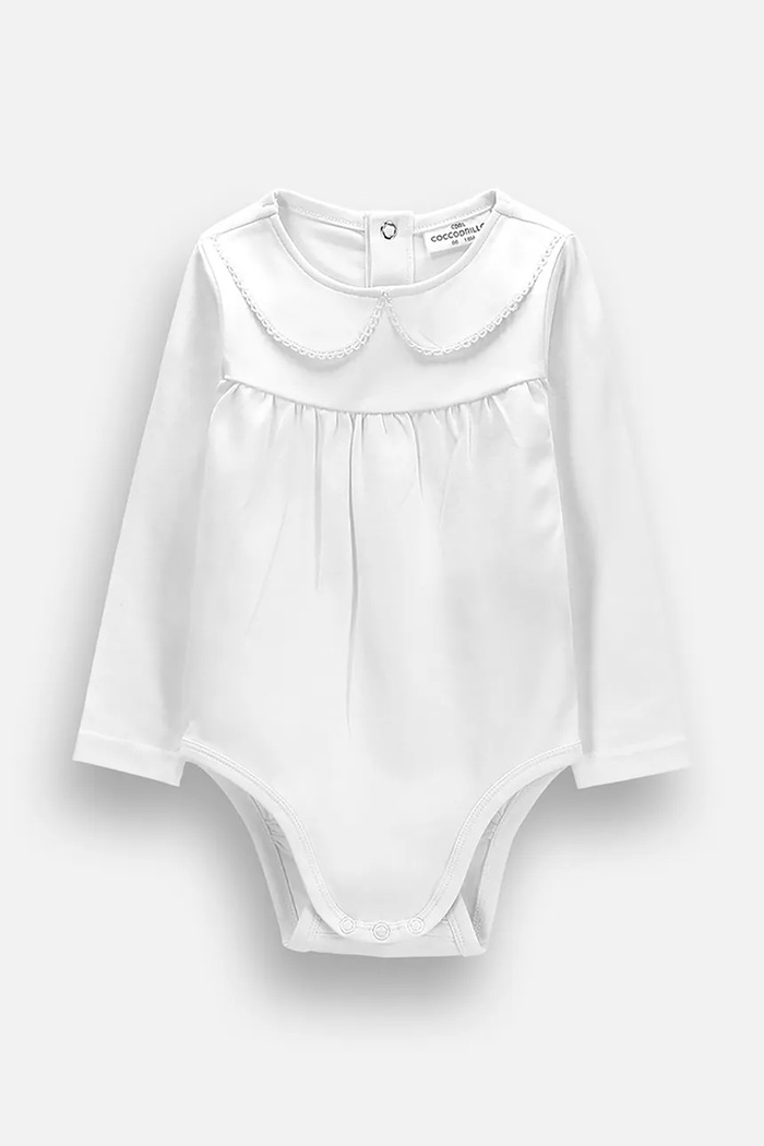 Coccodrillo body kojenecké bavlněné s elastanem bílá ZC6112101MGN