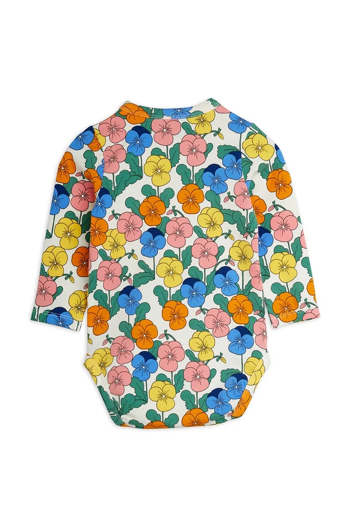 Mini Rodini body niemowlęce bawełniane z elastanem Violas 26740107 multicolor AW26