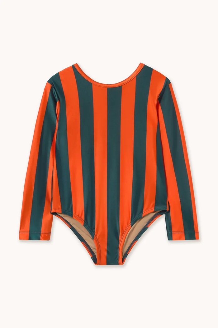 Tinycottons body dětské RED-BLUE STRIPES SHINY BODY AW26.308 oranžová AW26