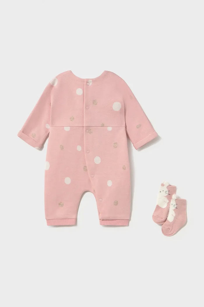 Mayoral Newborn φορμάκι βρεφικό με βαμβάκι 2755.2J.Newborn.9BY2 ροζ AW26