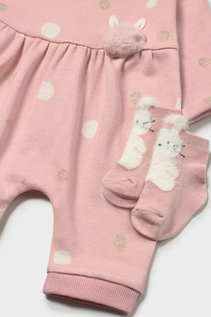 Κοριτσίστικα Mayoral Newborn φορμάκι βρεφικό με βαμβάκι 2755.2J.Newborn.9BY2 ροζ
