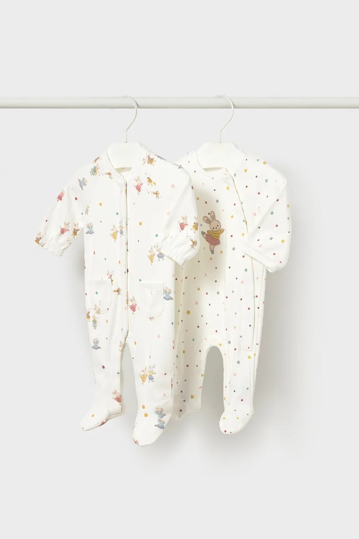 Mayoral Newborn повзунки для немовлят бавовняні 2 шт. білий 2751.2D.Newborn.9BY2