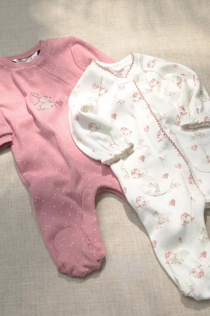 Mayoral Newborn Śpiochy niemowlęce bawełniane 2-pack 2751.2D.Newborn.9BY2 różowy AW26