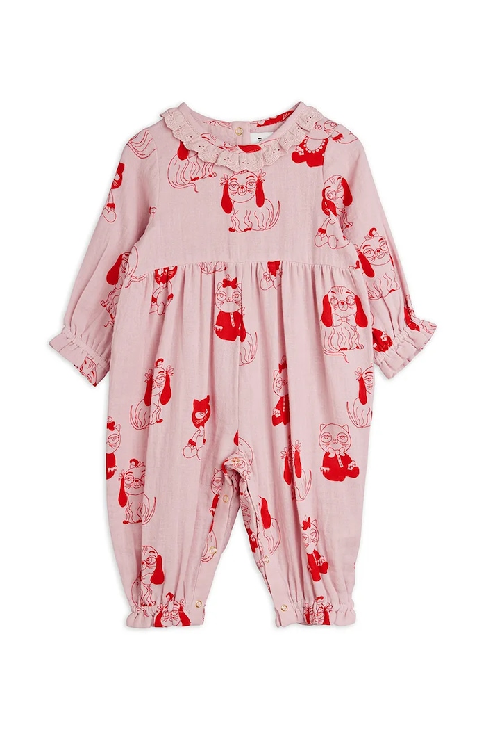 Mini Rodini φορμάκι παιδικό βαμβακερό Minibabies 26640101 ροζ AW26