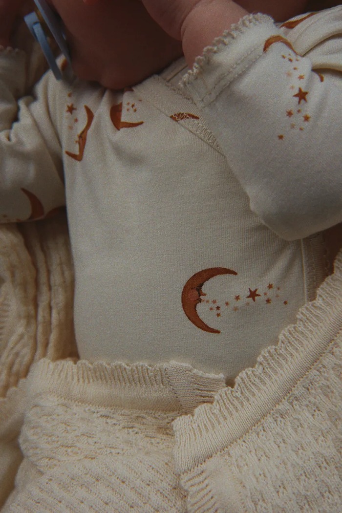 Konges Sløjd Body niemowlęce bawełniane z elastanem BASIC LS NEWBORN BODY GOTS KS106381.9BY2