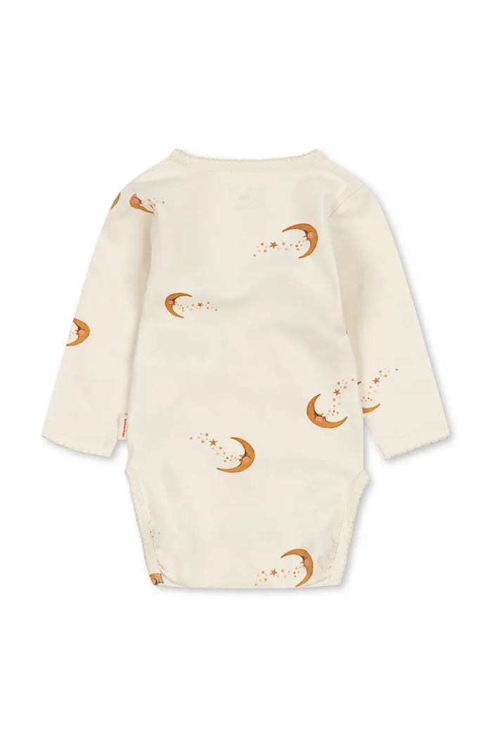 Konges Sløjd Body niemowlęce bawełniane z elastanem BASIC LS NEWBORN BODY GOTS KS106381.9BY2 beżowy AW26