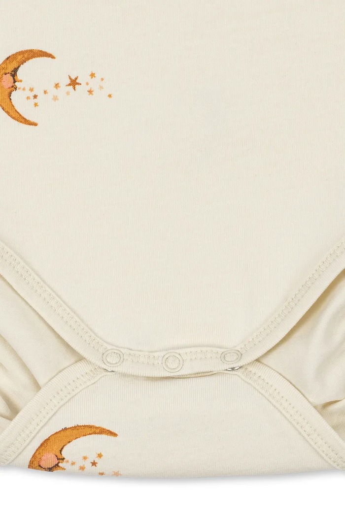 Body niemowlęce bawełniane z elastanem BASIC LS BODY GOTS Konges Sløjd beżowy KS106380.9BY2
