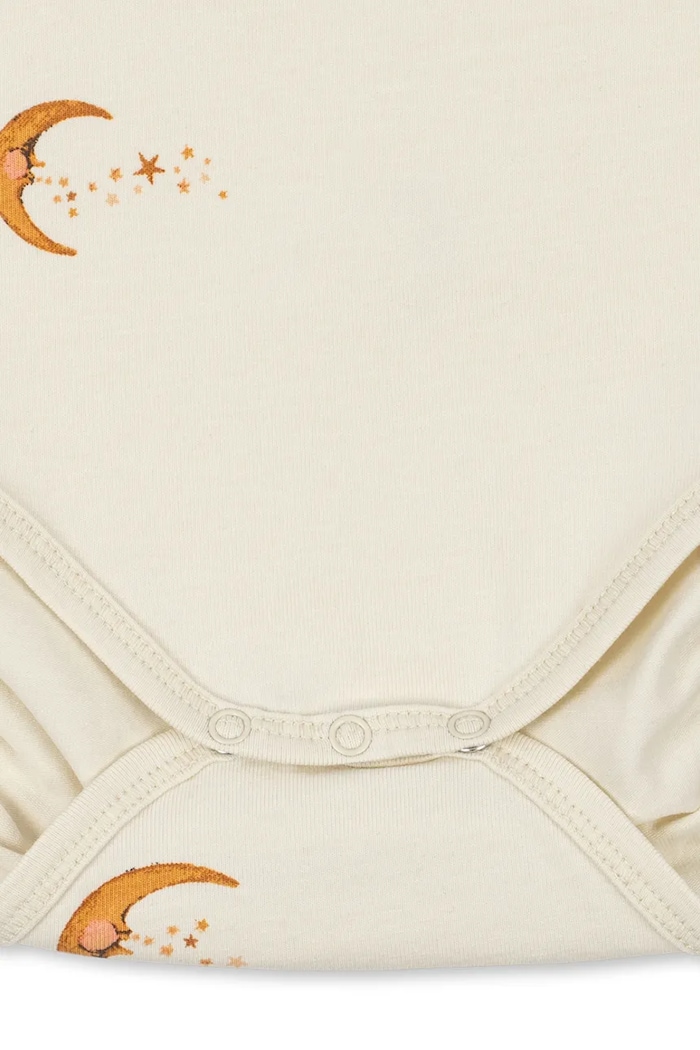 Body niemowlęce bawełniane z elastanem BASIC LS BODY GOTS Konges Sløjd beżowy KS106380.9BY2