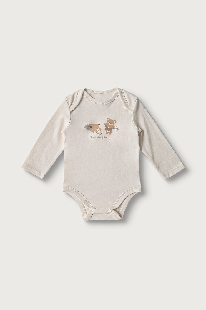 Chłopiec United Colors of Benetton Body dziecięce bawełniane z elastanem 2-pack 3UMRAB014.W.Seasonal beżowy