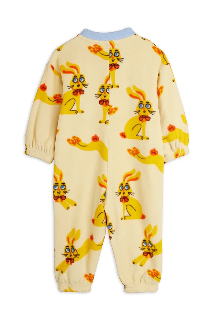 Mini Rodini Pajacyk dziecięcy polarowy Rabbits 26740123 żółty AW26