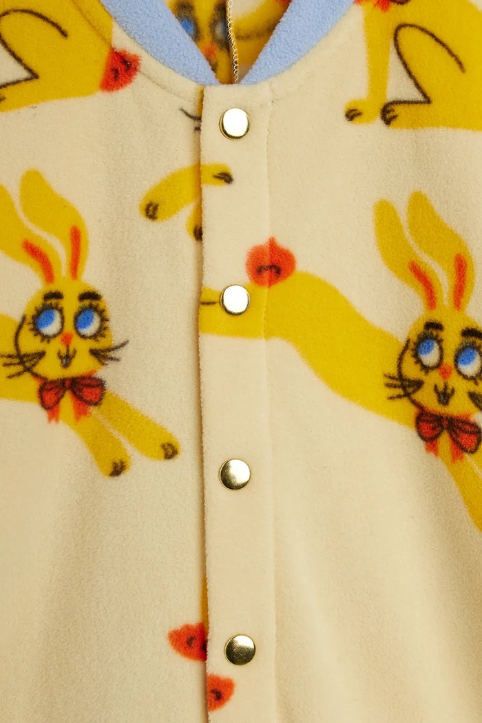 Chłopiec Mini Rodini Pajacyk dziecięcy polarowy Rabbits 26740123 żółty