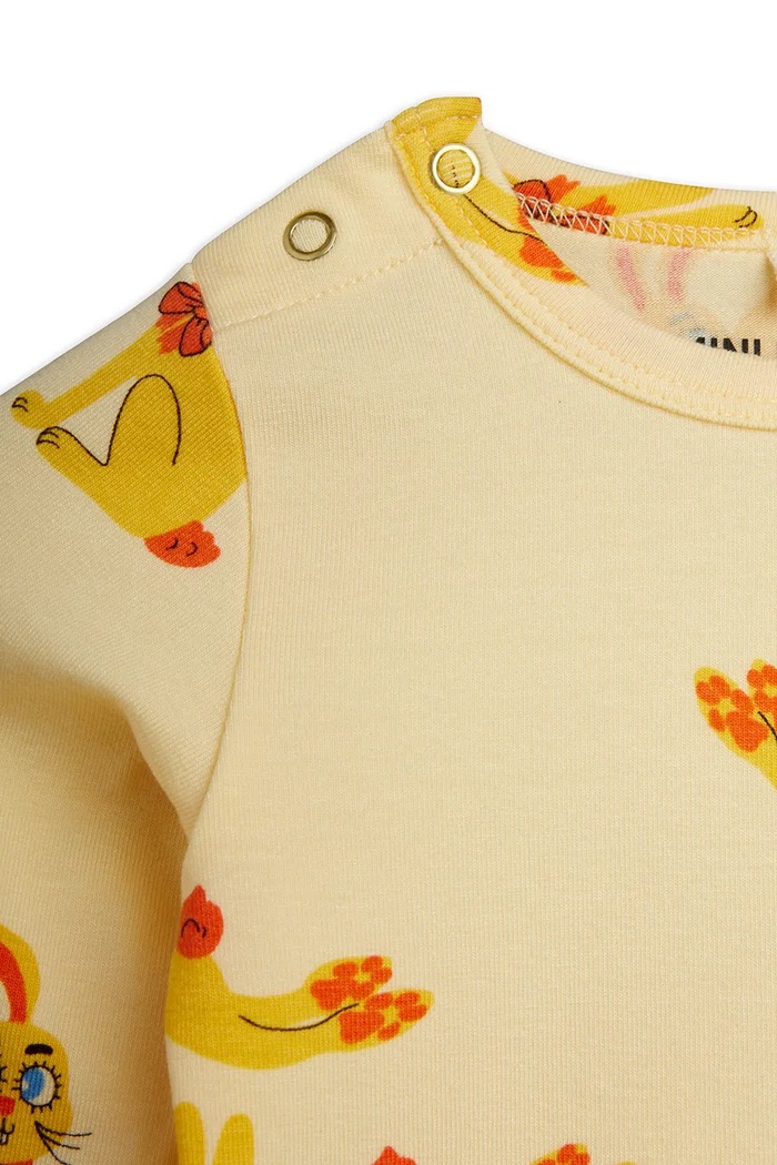Chłopiec Mini Rodini Body dziecięce z lyocellu Rabbits 26740111 żółty