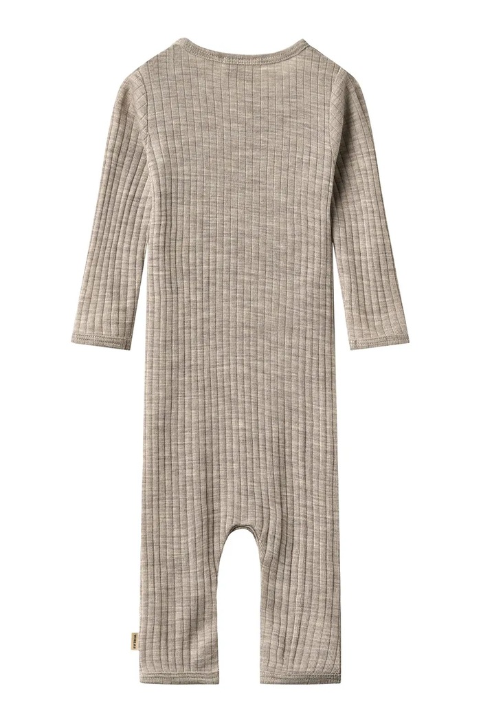 Wheat Pajacyk niemowlęcy z wełną merino 9303.781.RWS beżowy AW26