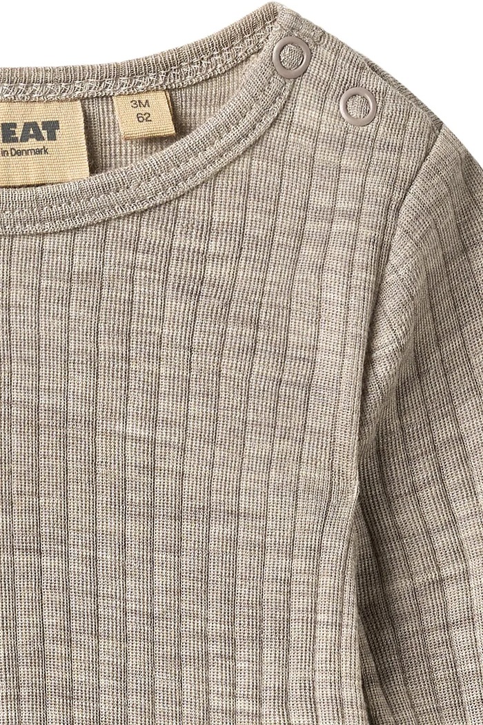Chłopiec Wheat Pajacyk niemowlęcy z wełną merino 9303.781.RWS beżowy