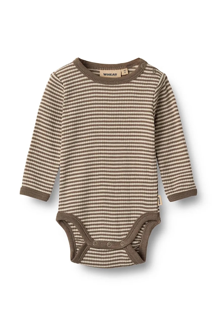Wheat Body niemowlęce z wełny merino brązowy 9118.783.RWS