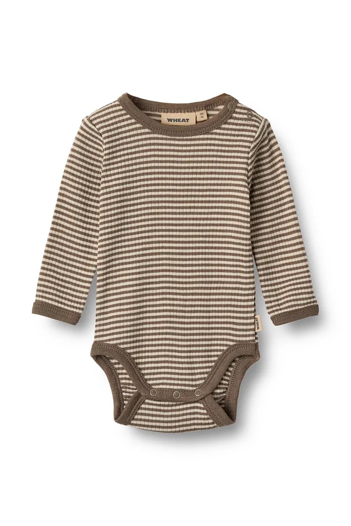 Wheat Body niemowlęce z wełny merino brązowy 9118.783.RWS