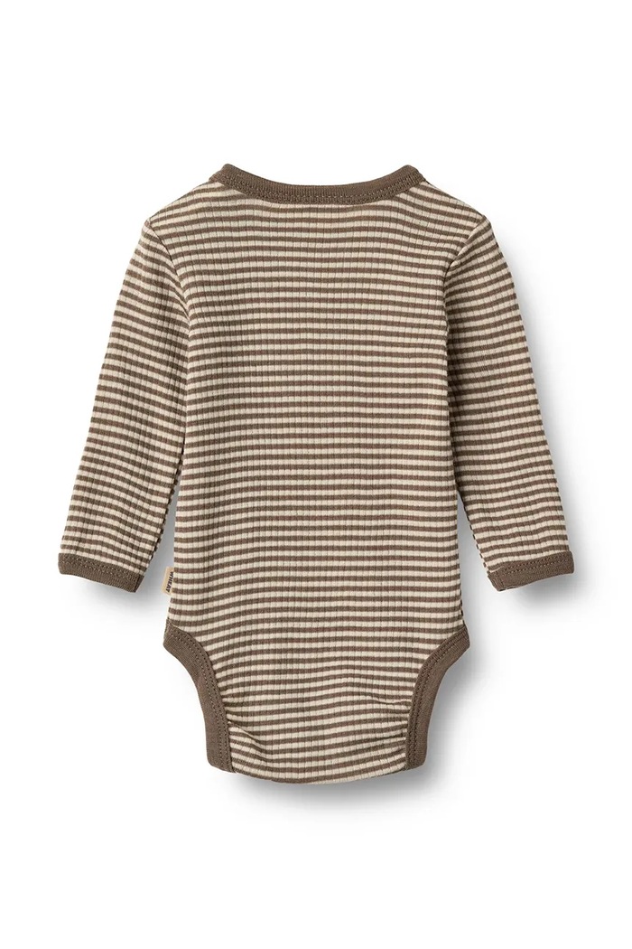Wheat Body niemowlęce z wełny merino 9118.783.RWS brązowy AW26