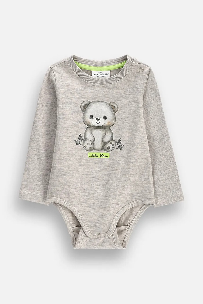 Coccodrillo body kojenecké bavlněné s elastanem šedá ZC6112101FBN