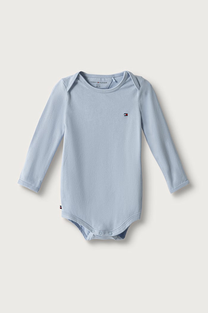 Tommy Hilfiger Pajacyk niemowlęcy bawełniany z elastanem KN0KN02317.9BY2 niebieski AW26