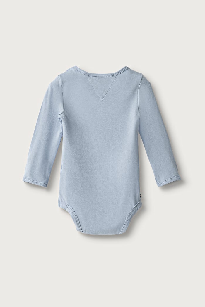 Pajacyk niemowlęcy bawełniany z elastanem Tommy Hilfiger niebieski KN0KN02317.9BY2