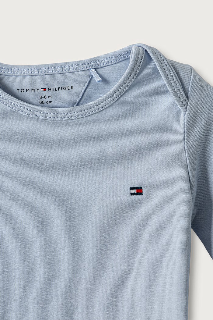 Tommy Hilfiger Pajacyk niemowlęcy bawełniany z elastanem KN0KN02317.9BY2