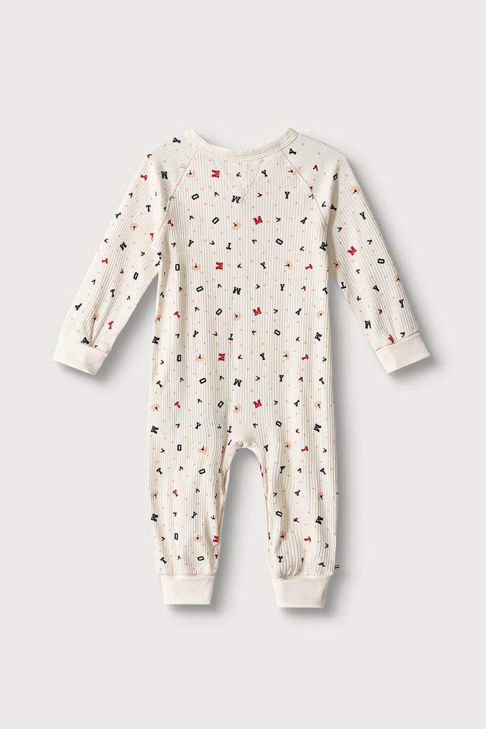 Tommy Hilfiger Pajacyk niemowlęcy bawełniany z elastanem KN0KN02410.9BY2 beżowy AW26