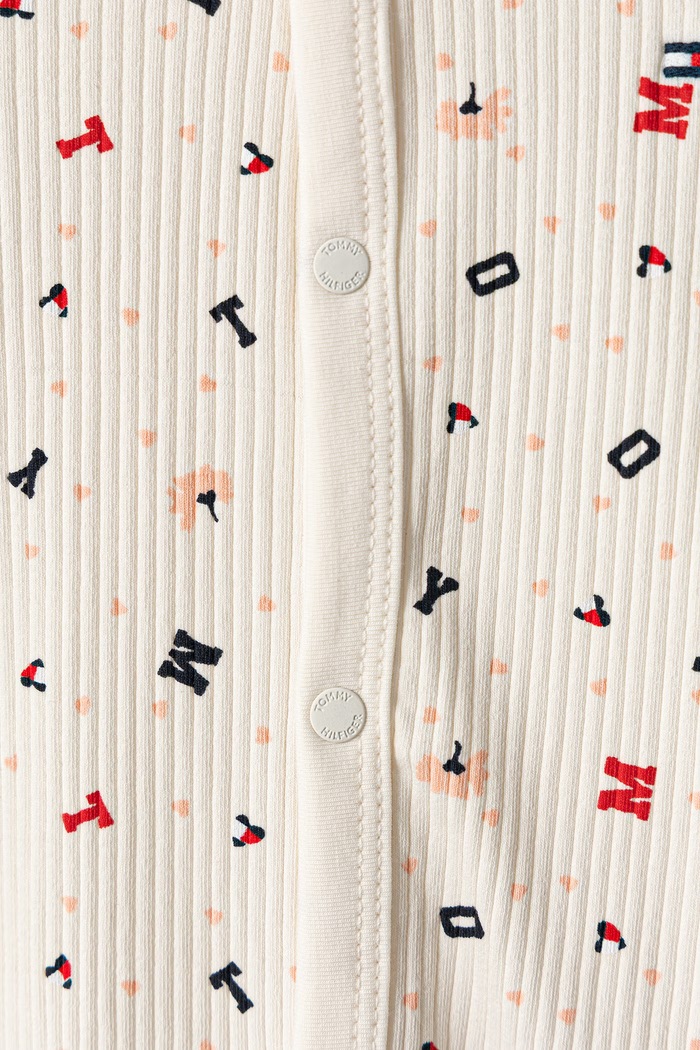Chłopiec Tommy Hilfiger Pajacyk niemowlęcy bawełniany z elastanem KN0KN02410.9BY2 beżowy
