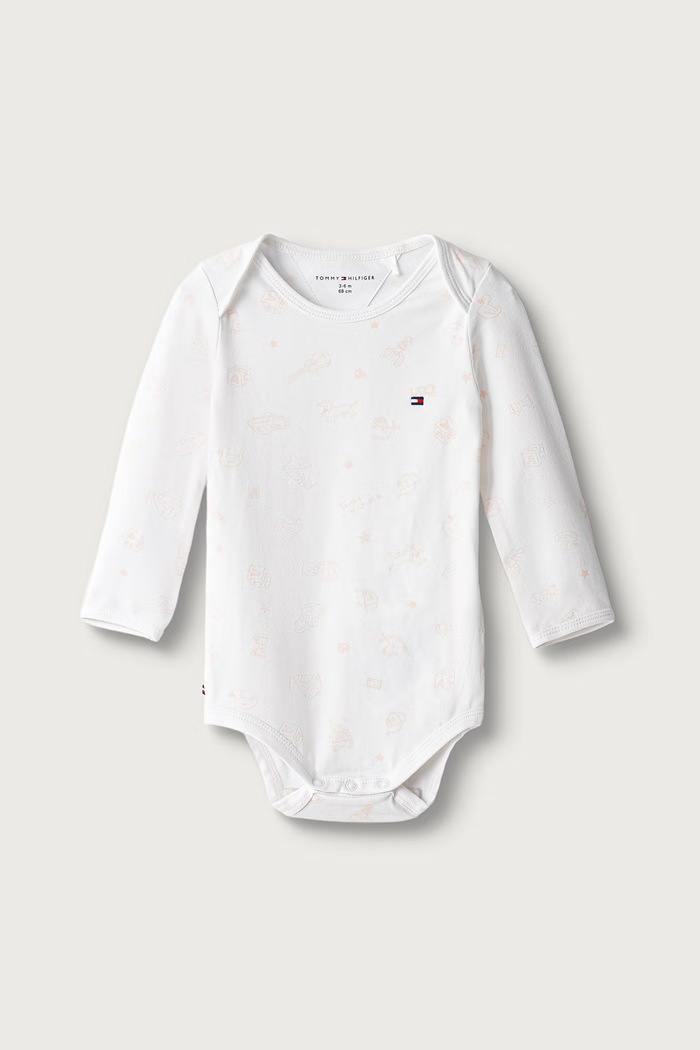 Tommy Hilfiger Body niemowlęce bawełniane z elastanem 3-pack KN0KN02316.9BY2 różowy AW26