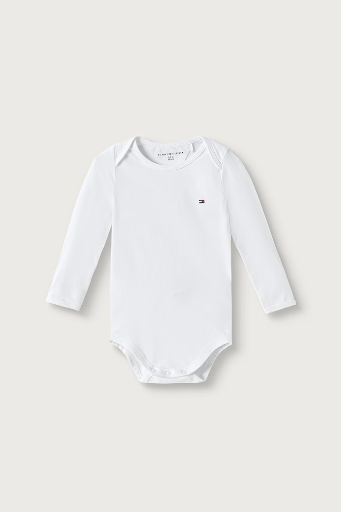 Body pentru bebeluși din bumbac cu elastan pachet de 3 Tommy Hilfiger KN0KN02316.9BY2 albastru