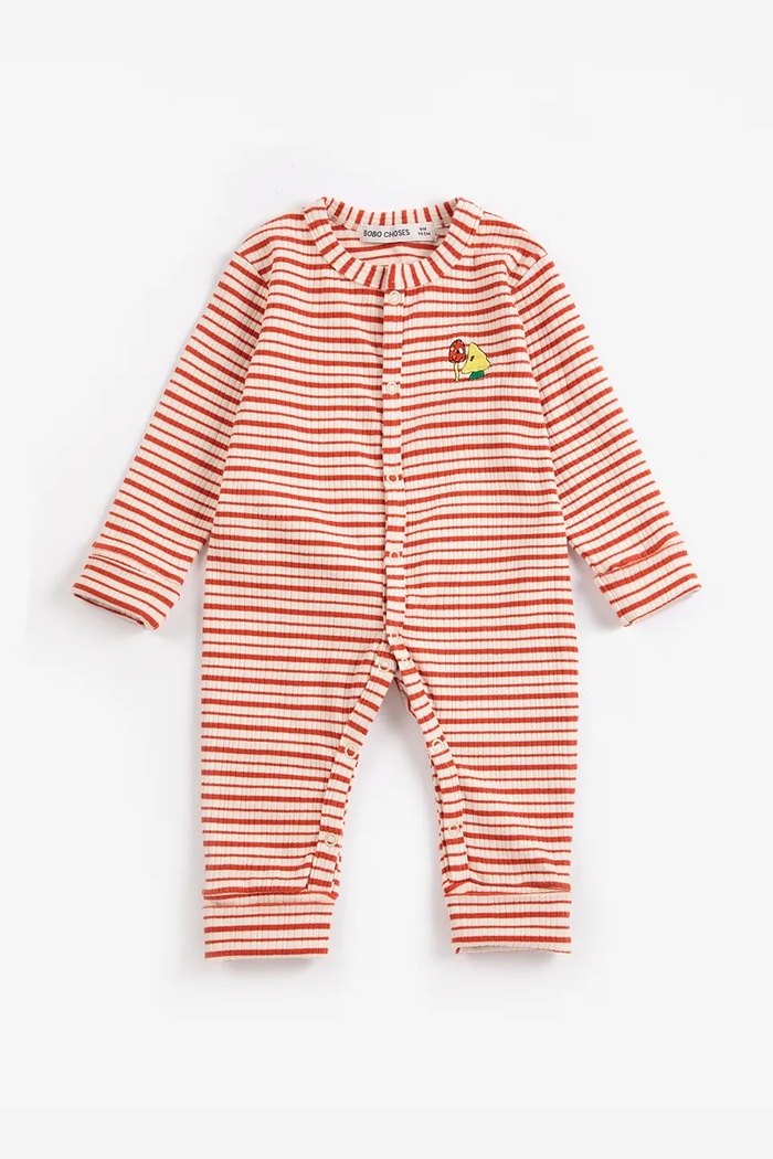 Bobo Choses Kombinezon za bebe od pamuka s elastanom Mush Monster crvena 226AB088