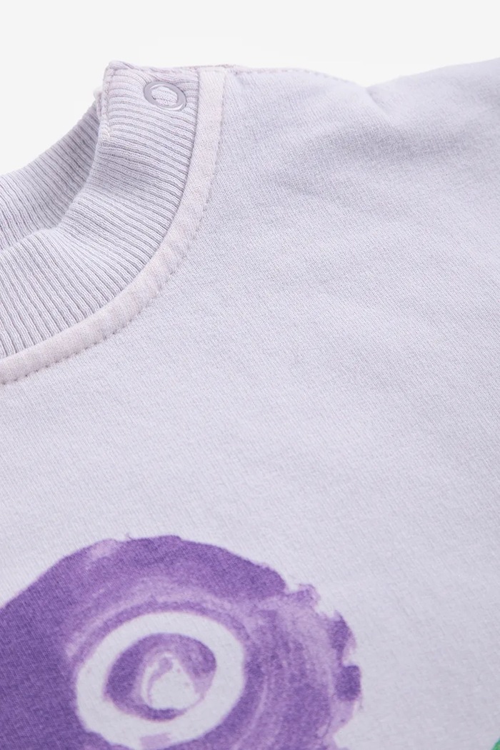 Bobo Choses Body detské bavlnené s elastanom Stamp Bloom 226AB004 fialová AW26