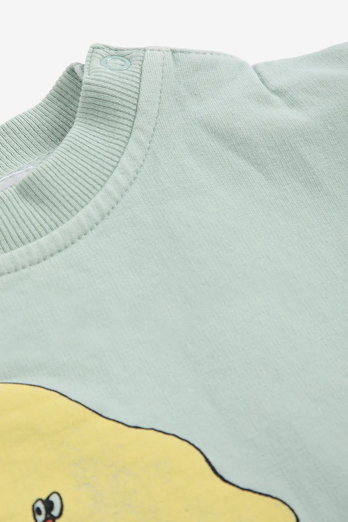 Bobo Choses Body dojčenské bavlnené s elastanom Mush Monster 226AB003 tyrkysová AW26