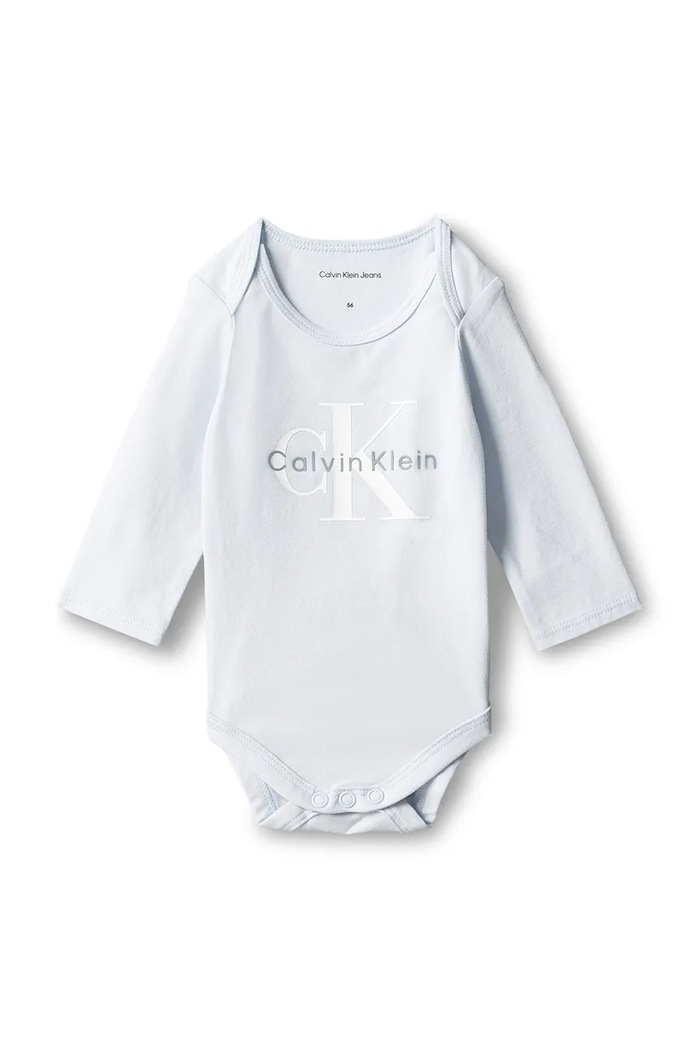 Calvin Klein Jeans Body niemowlęce bawełniane z elastanem niebieski LVCKFJN01N.9BY2