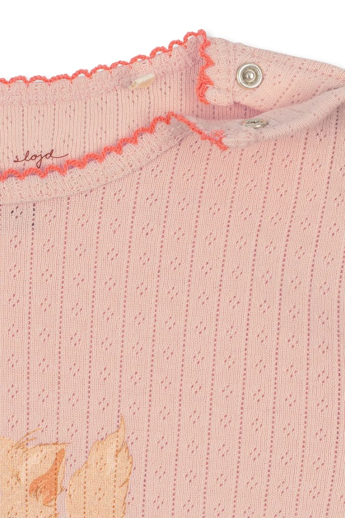 Kombinezon dziecięcy bawełniany MINNIE ONESIE GOTS Konges Sløjd KS106170.9BY2 różowy