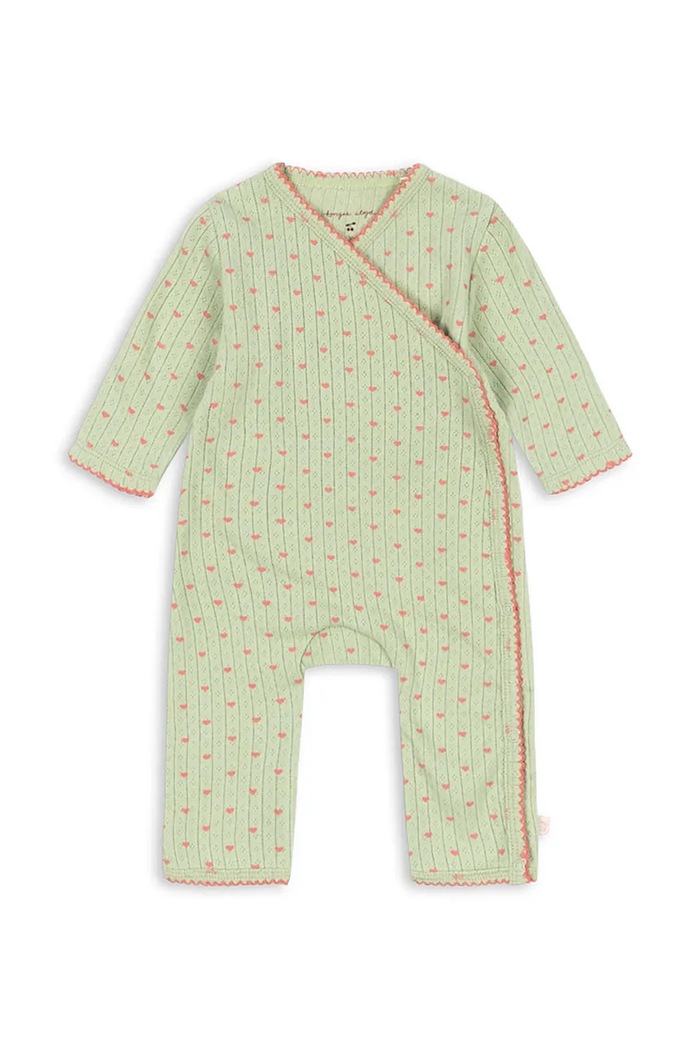 Konges Sløjd Pajacyk niemowlęcy bawełniany MINNIE NEWBORN ONESIE GOTS zielony KS106169.9BY2