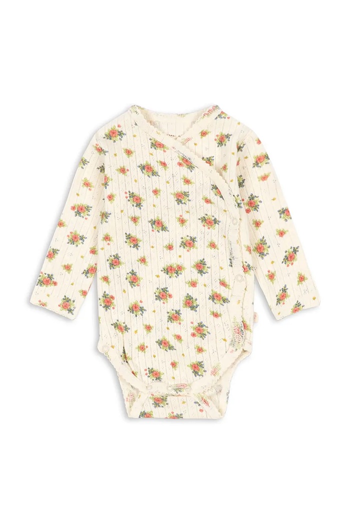 Konges Sløjd tuta per neonati in cotone MINNIE NEWBORN BODY GOTS KS106168.9BY2 beige AW26
