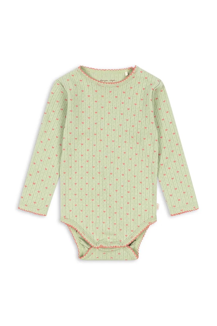 Konges Sløjd Body dziecięce bawełniane MINNIE BODY GOTS zielony KS106166.9BY2