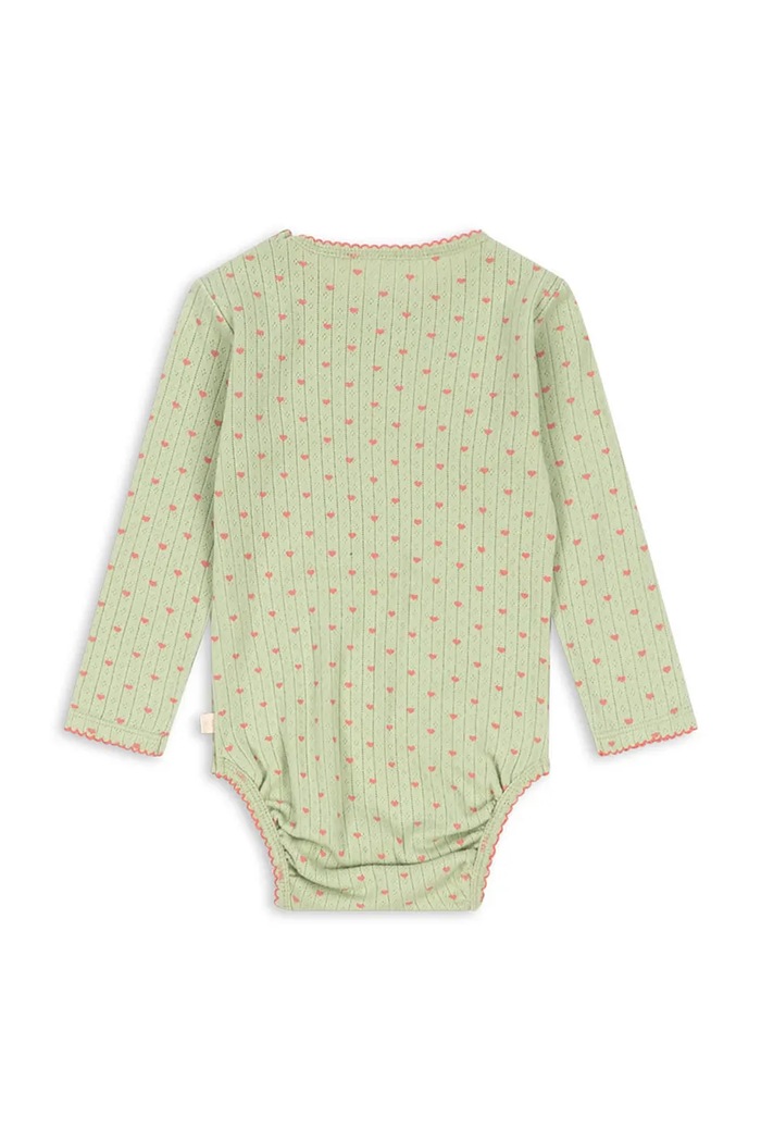 Konges Sløjd Body dziecięce bawełniane MINNIE BODY GOTS KS106166.9BY2 zielony AW26
