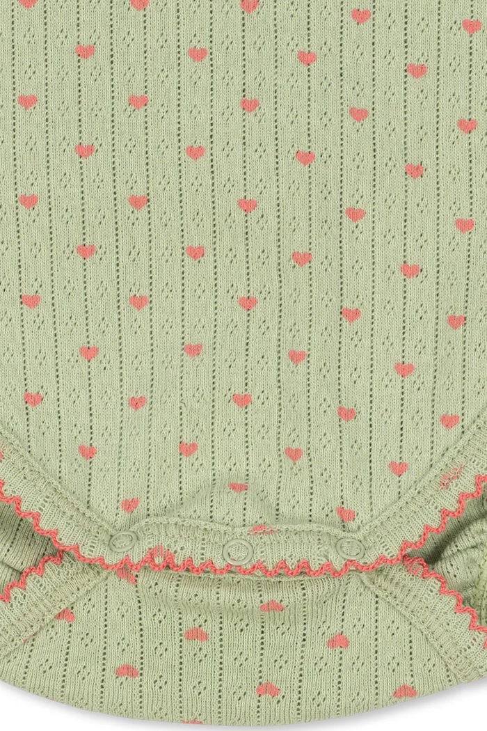 Body dziecięce bawełniane MINNIE BODY GOTS Konges Sløjd zielony KS106166.9BY2