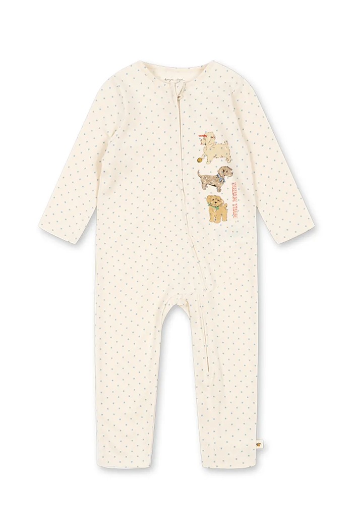 Konges Sløjd overal detský bavlnený GIO ZIP ONESIE GOTS KS106033.9BY2 biela AW26
