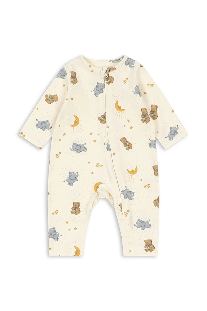 Konges Sløjd overal detský bavlnený s elastanom BASIC ZIP ONESIE GOTS béžová KS105901.9BY2