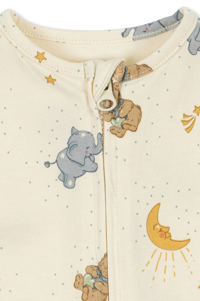Chlapec Konges Sløjd overal detský bavlnený s elastanom BASIC ZIP ONESIE GOTS KS105901.9BY2 béžová