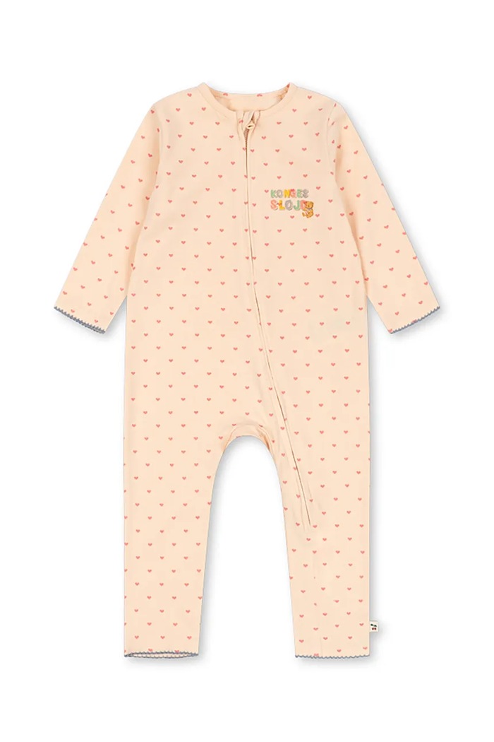 Konges Sløjd overal detský bavlnený s elastanom BASIC ZIP ONESIE GOTS KS105901.9BY2 ružová AW26